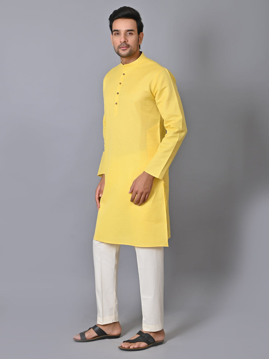 Solid Yellow Kurta Set