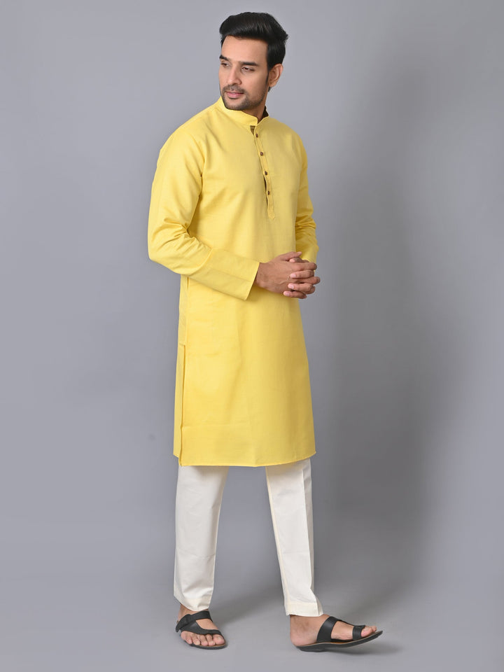 Solid Yellow Kurta Set