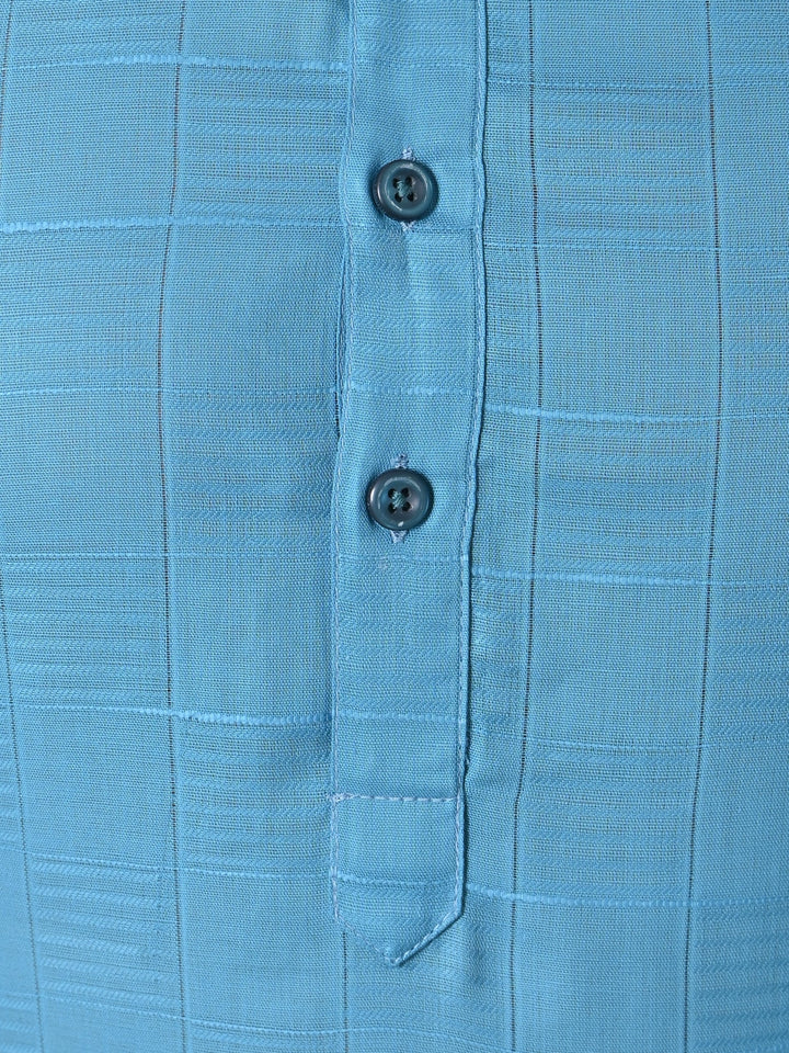 Textured Blue Kurta Set