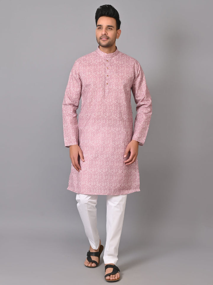Ethnic Motifs Pink Kurta Set