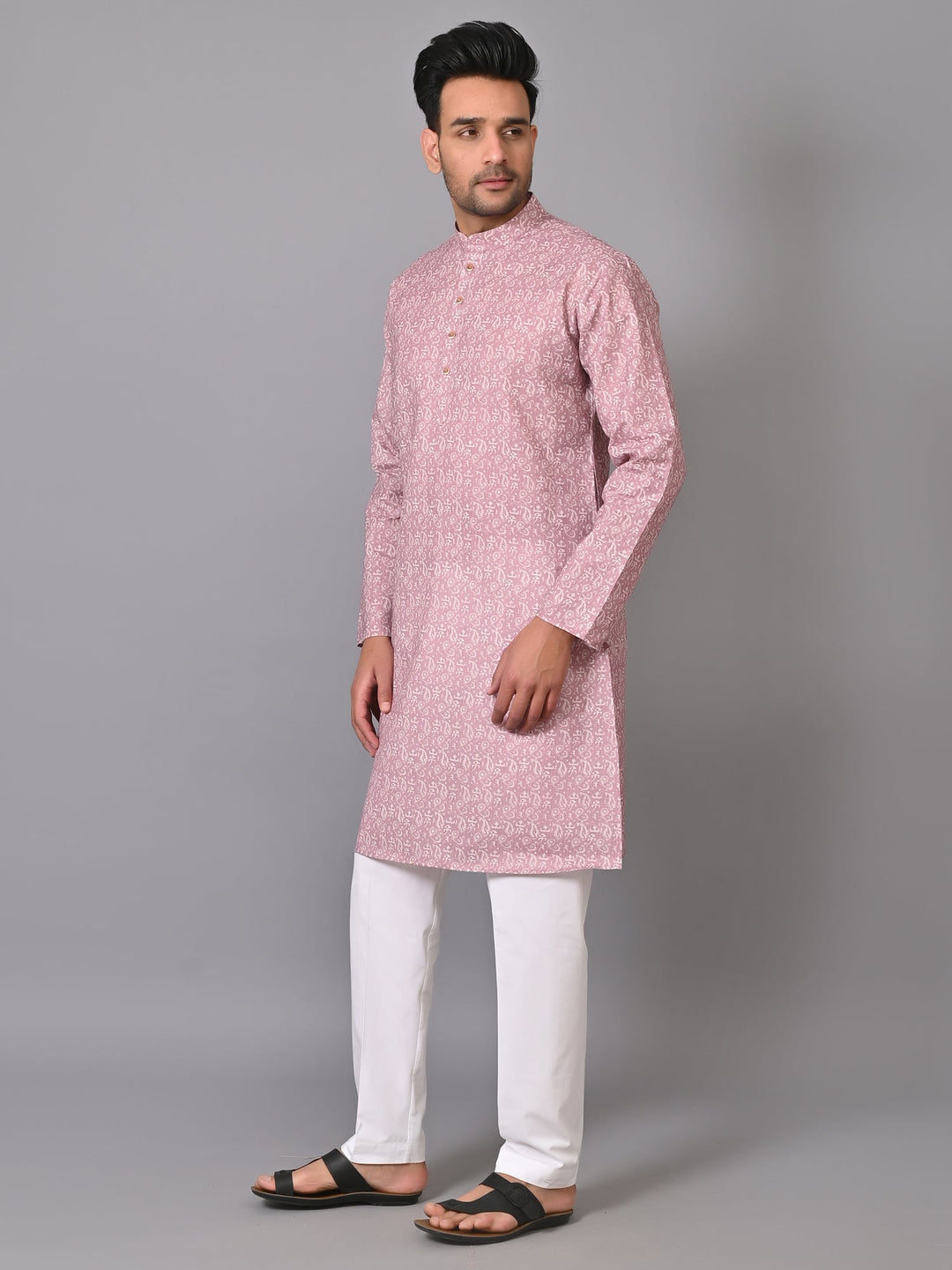 Ethnic Motifs Pink Kurta Set