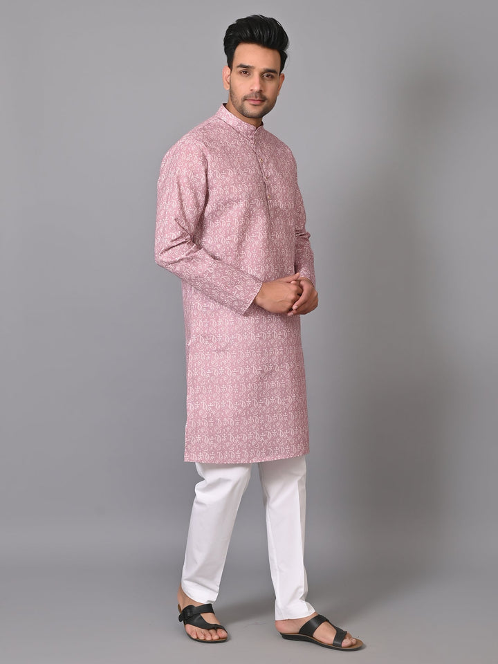 Ethnic Motifs Pink Kurta Set