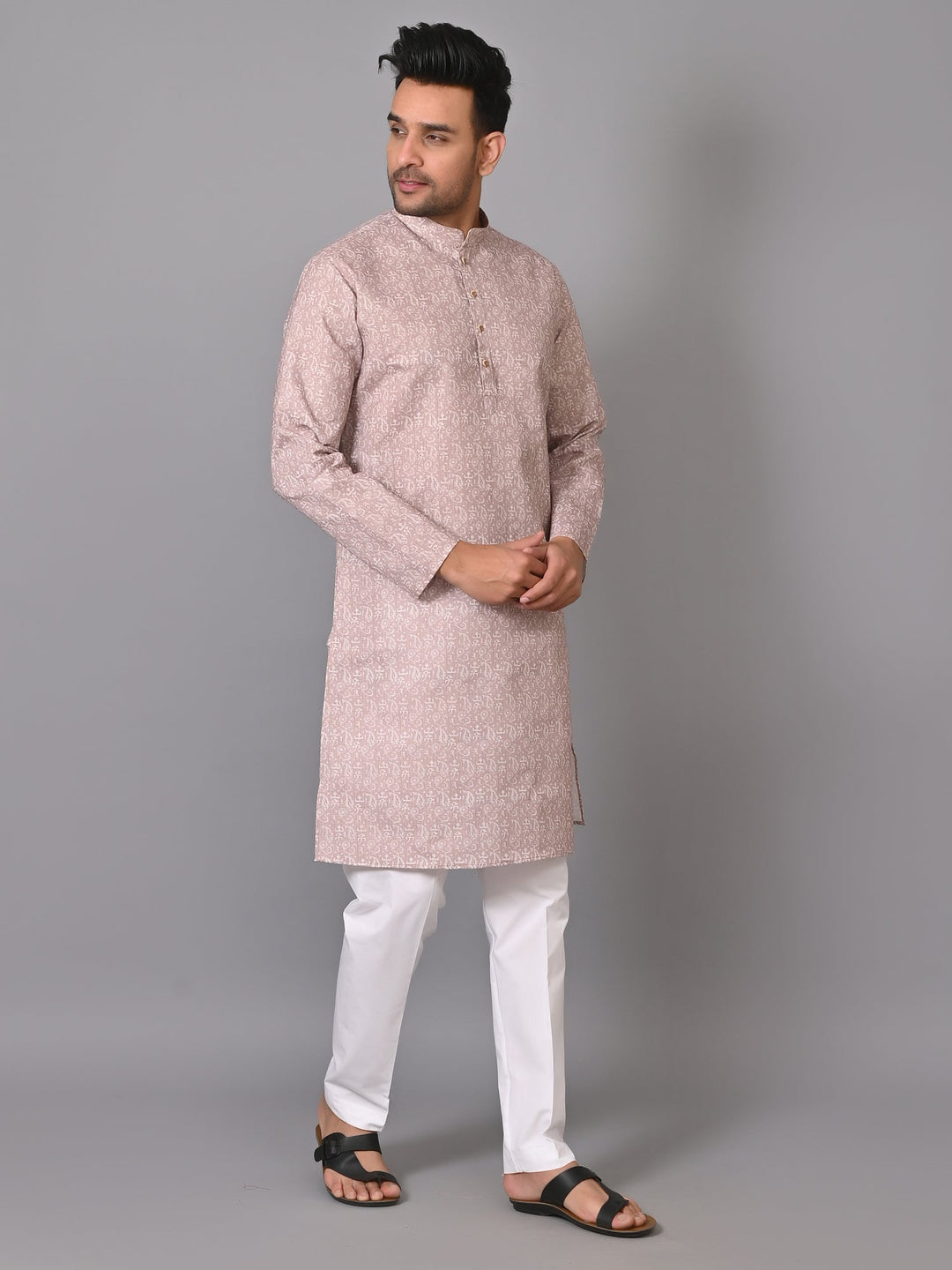 Ethnic Motifs Beige Kurta Set