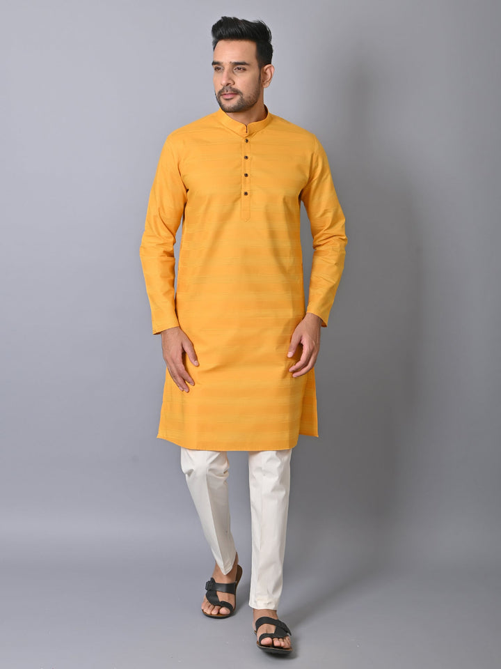 Striped Yellow Kurta Set