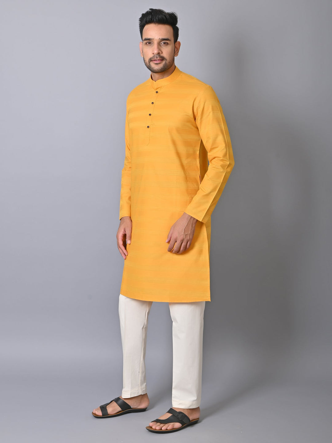 Striped Yellow Kurta Set