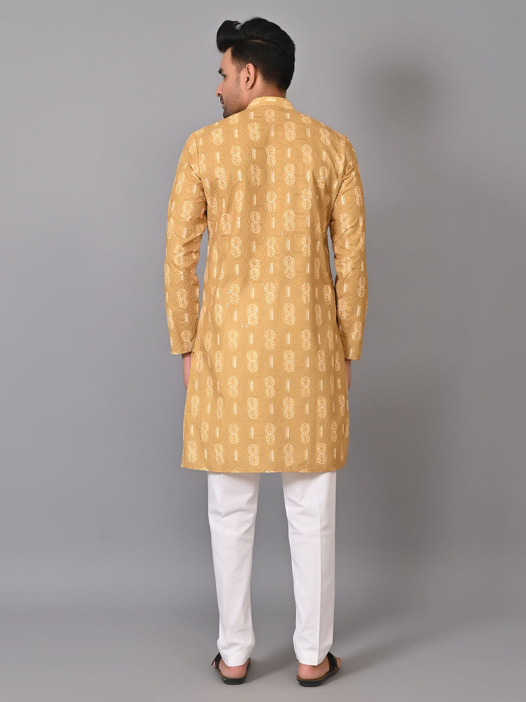 Chikan Mustard Kurta Set