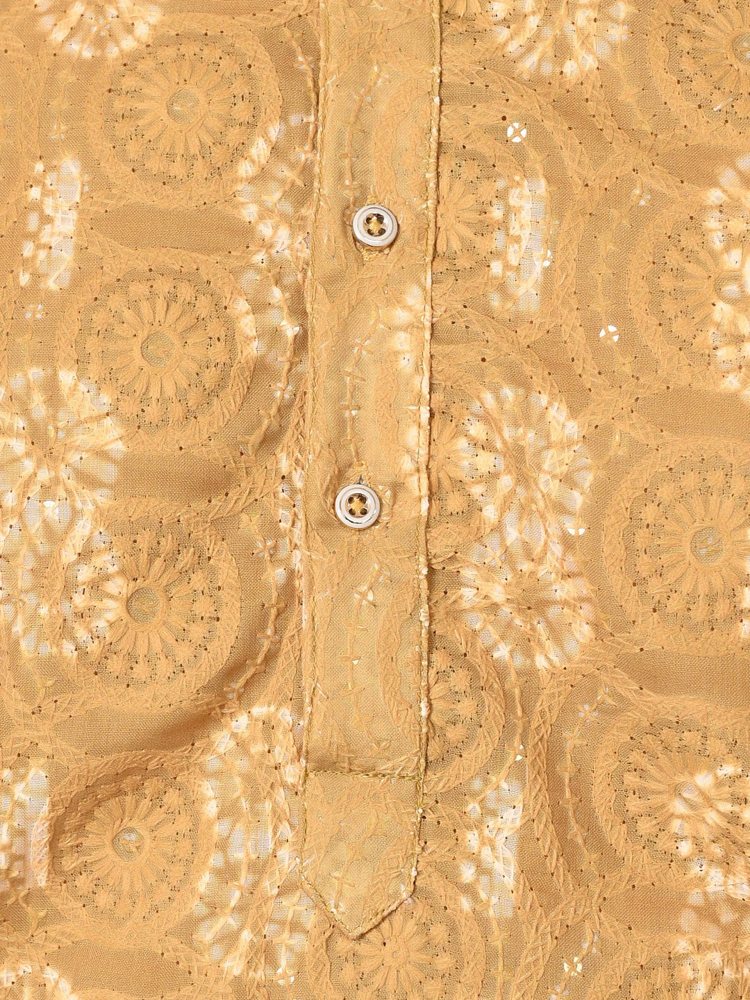 Chikan Mustard Kurta Set