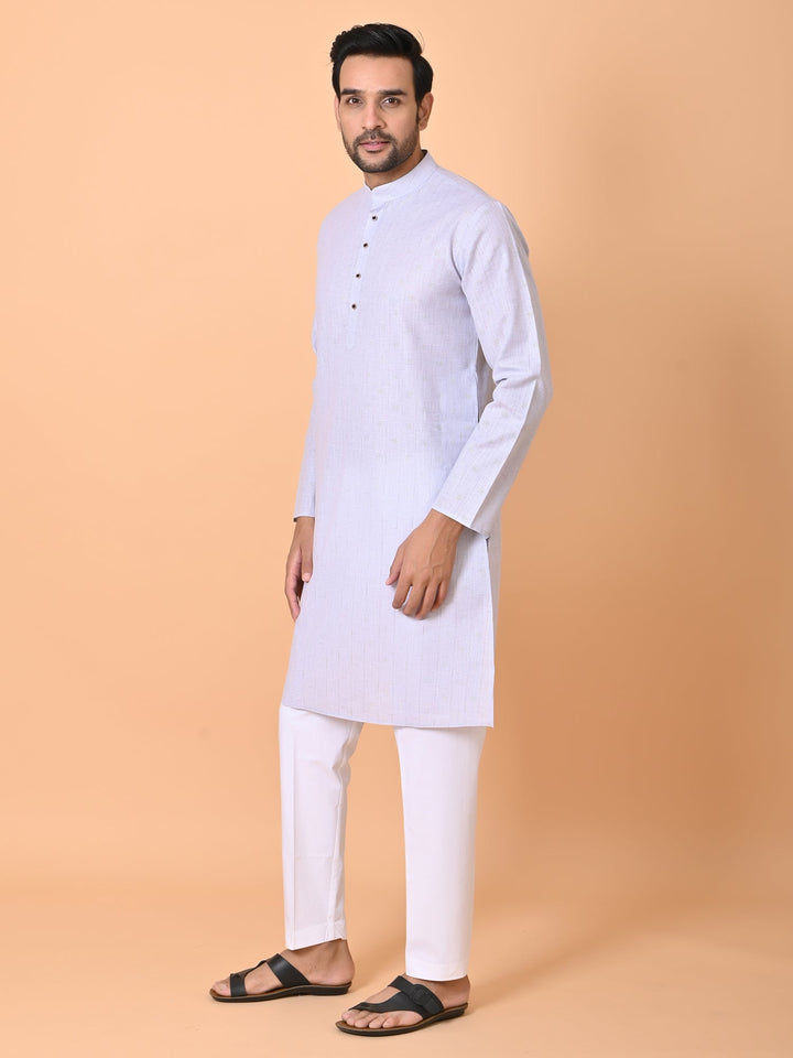 Checked Grey Kurta Set