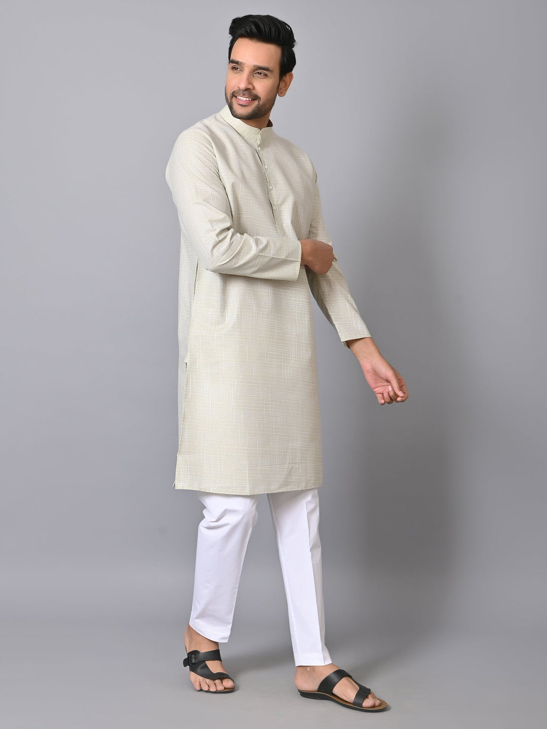 Solid Silver Kurta Set