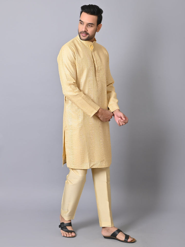 Striped Beige Kurta Set
