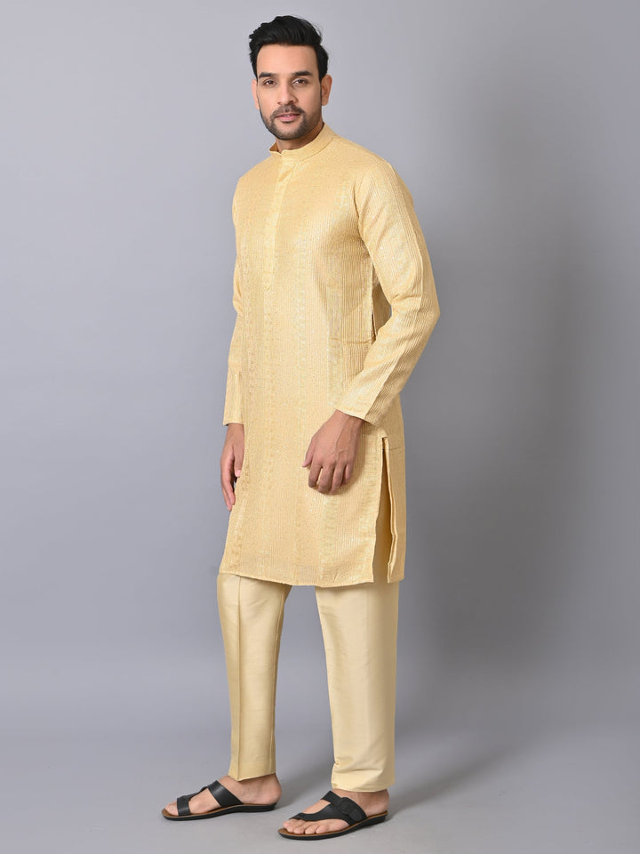 Striped Beige Kurta Set