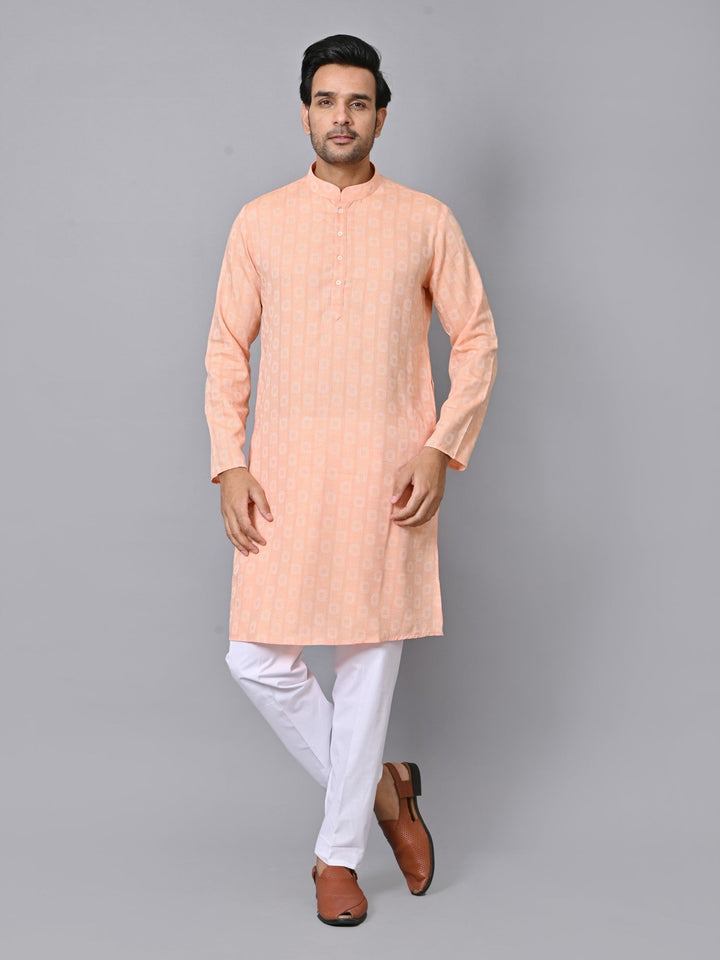 Striped Orange Kurta Set