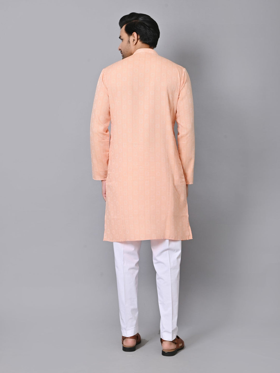 Striped Orange Kurta Set