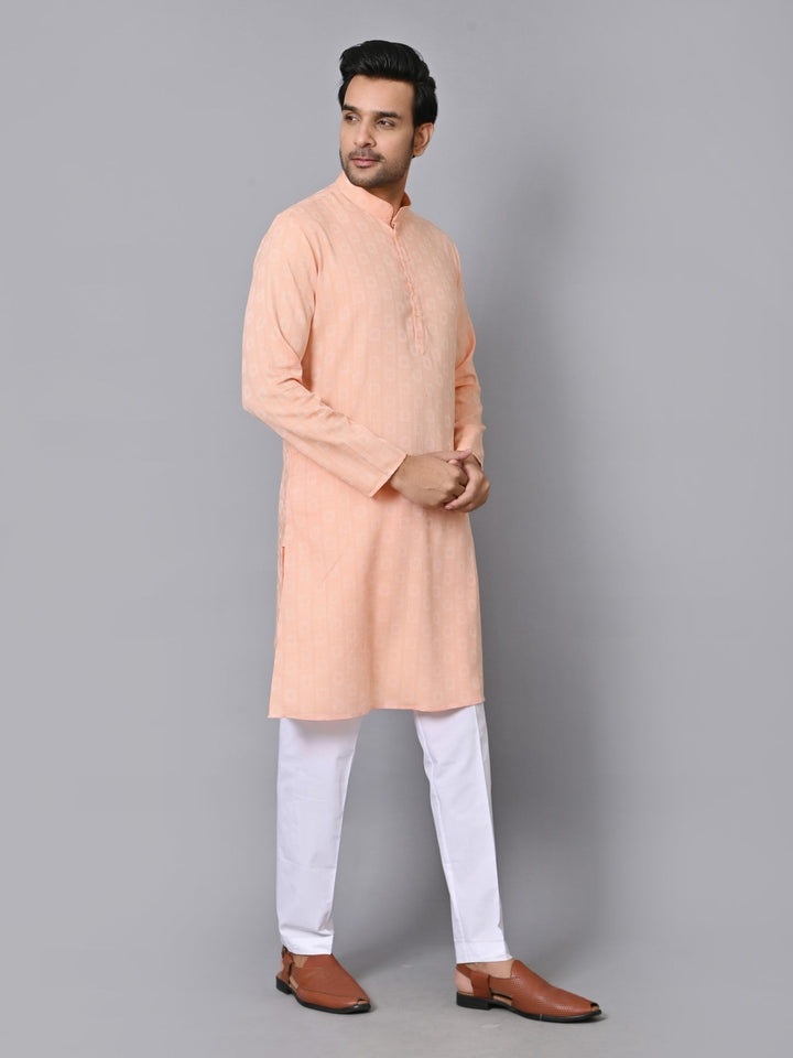 Striped Orange Kurta Set