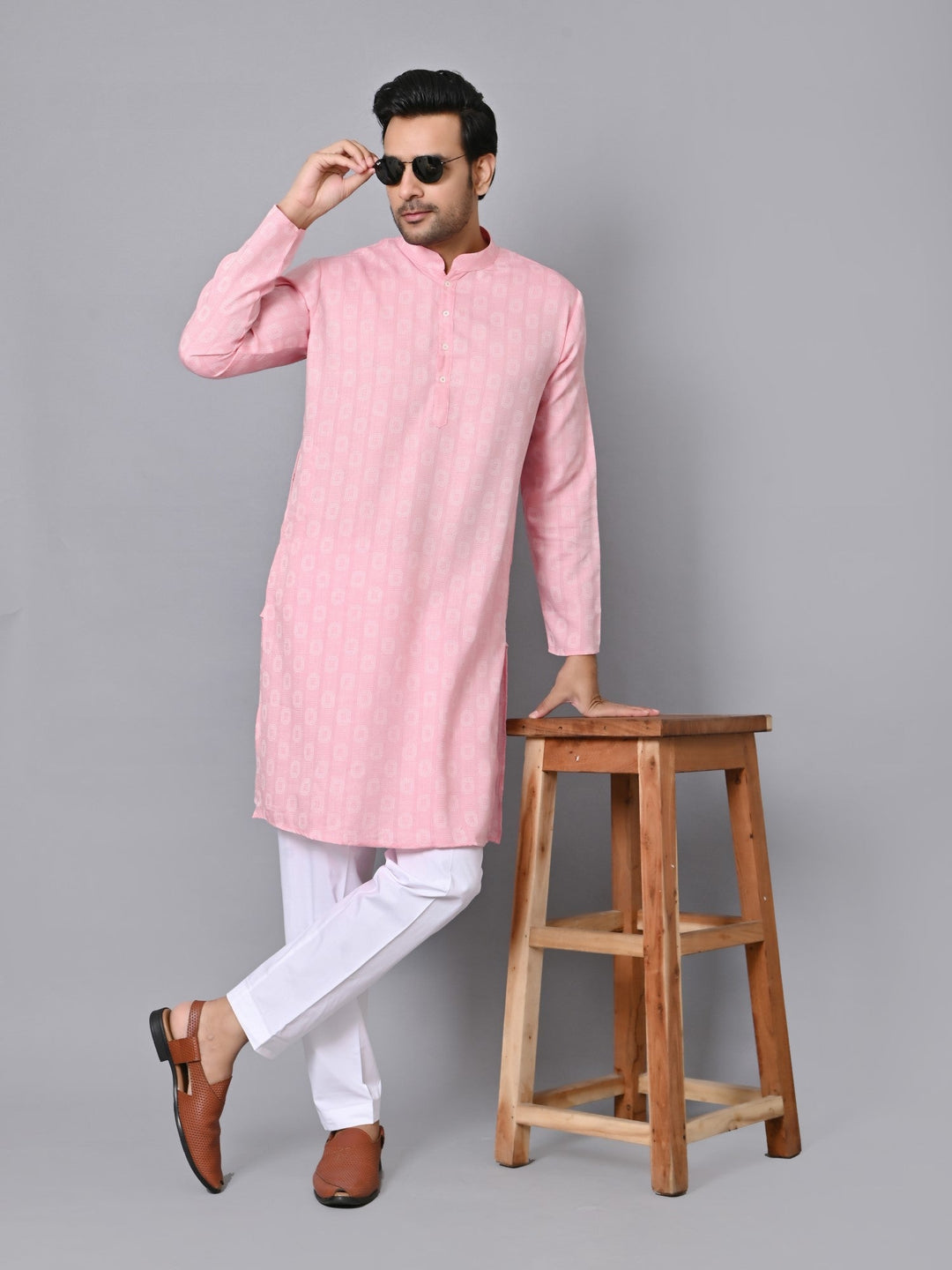 Striped Pink Kurta Set