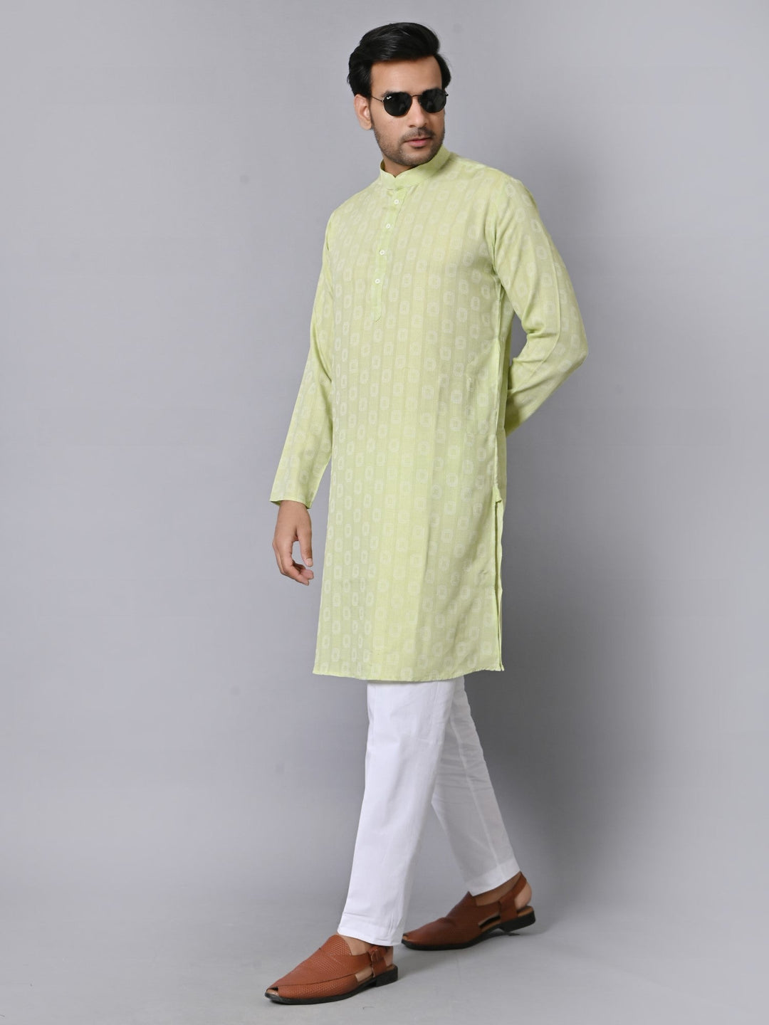 Striped Green Kurta Set