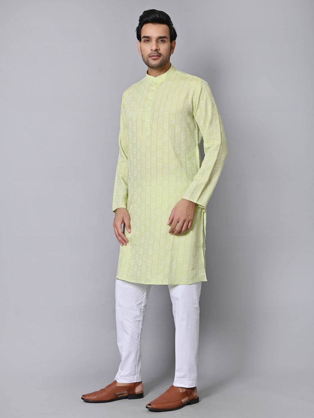 Striped Green Kurta Set