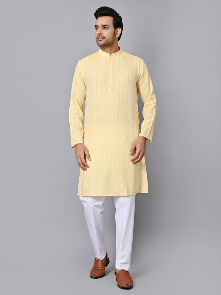 Striped Yellow Kurta Set