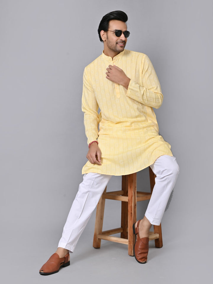 Striped Yellow Kurta Set