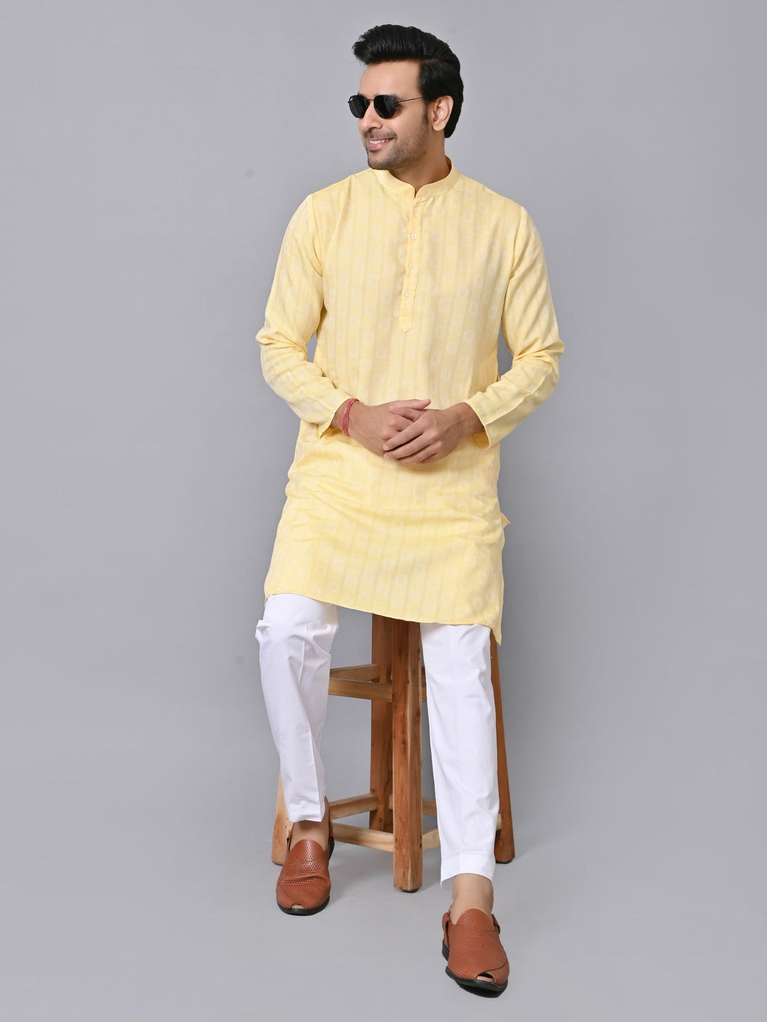 Striped Yellow Kurta Set