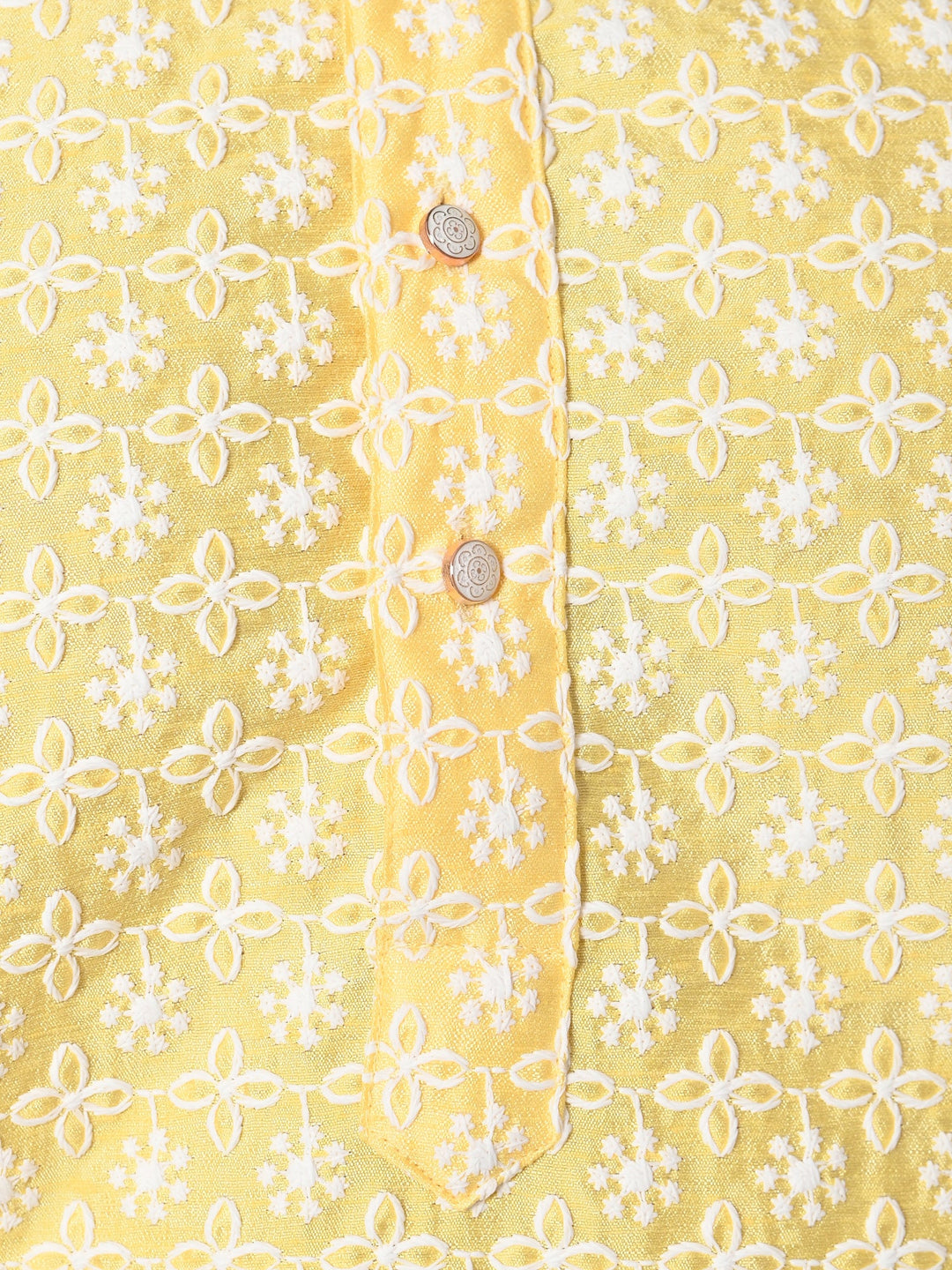 Chikan Yellow Kurta Set