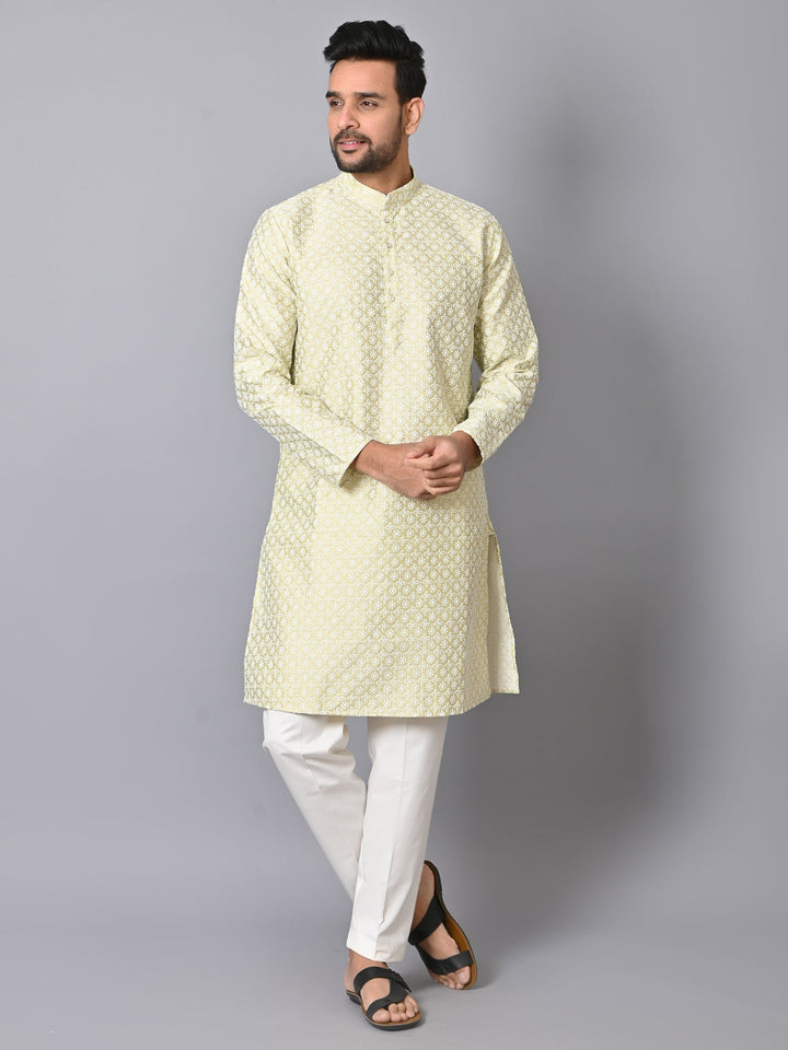 Chikan Green Kurta Set