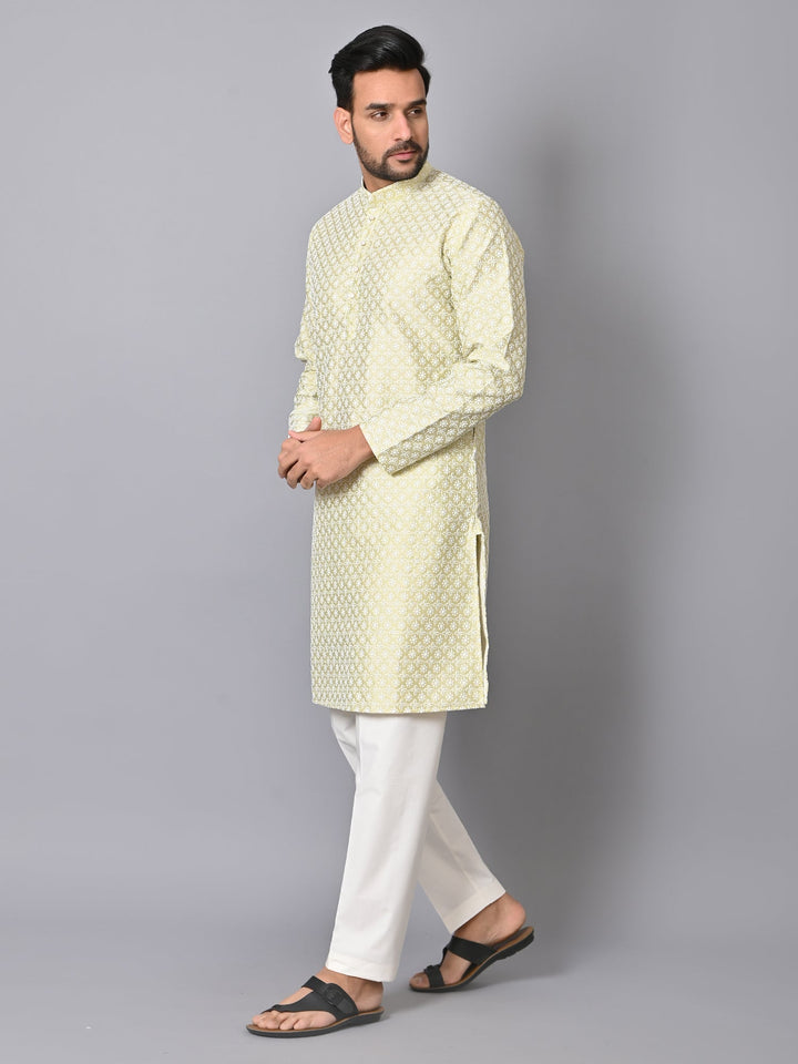 Chikan Green Kurta Set