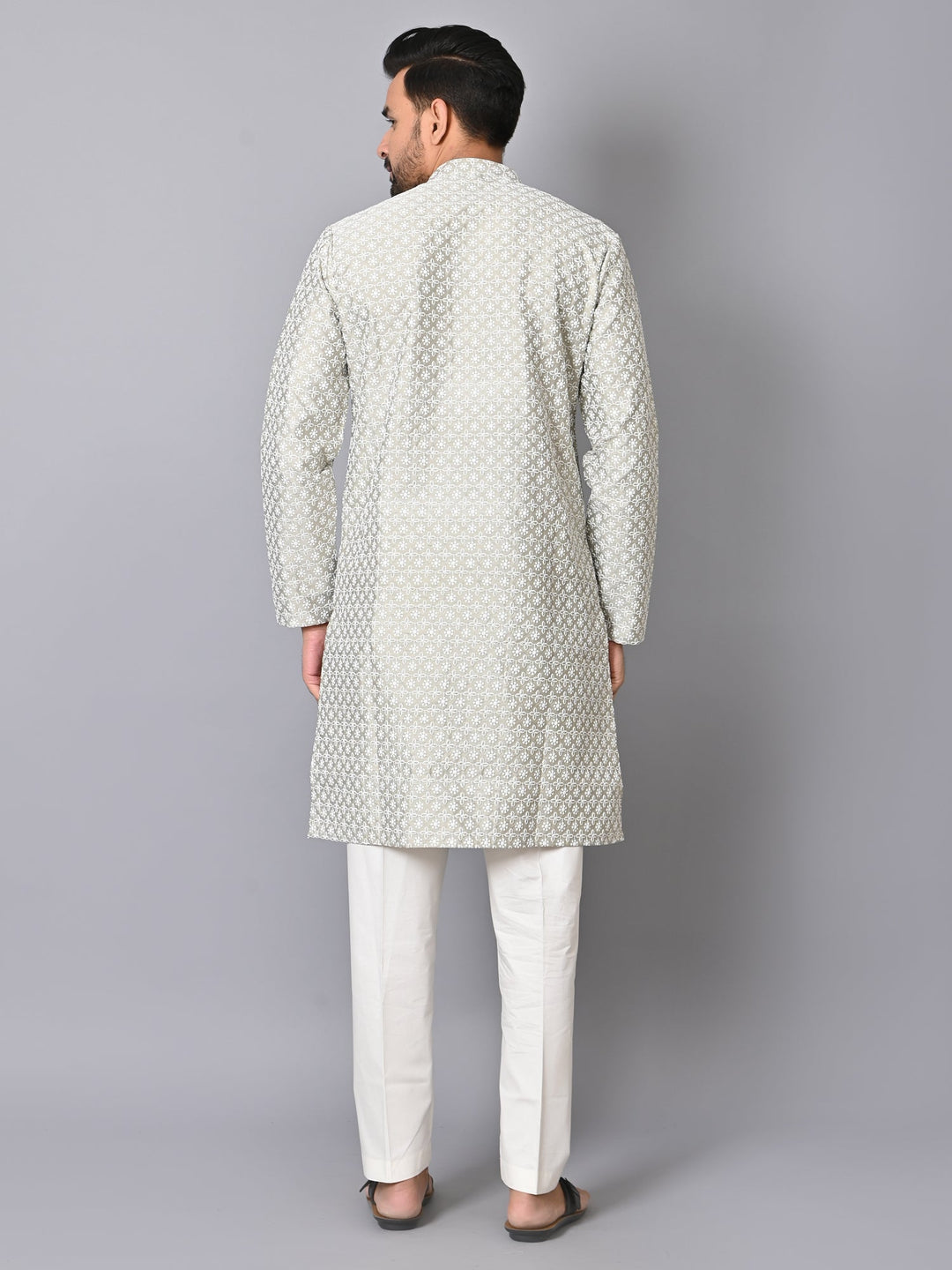 Chikan Grey Kurta Set