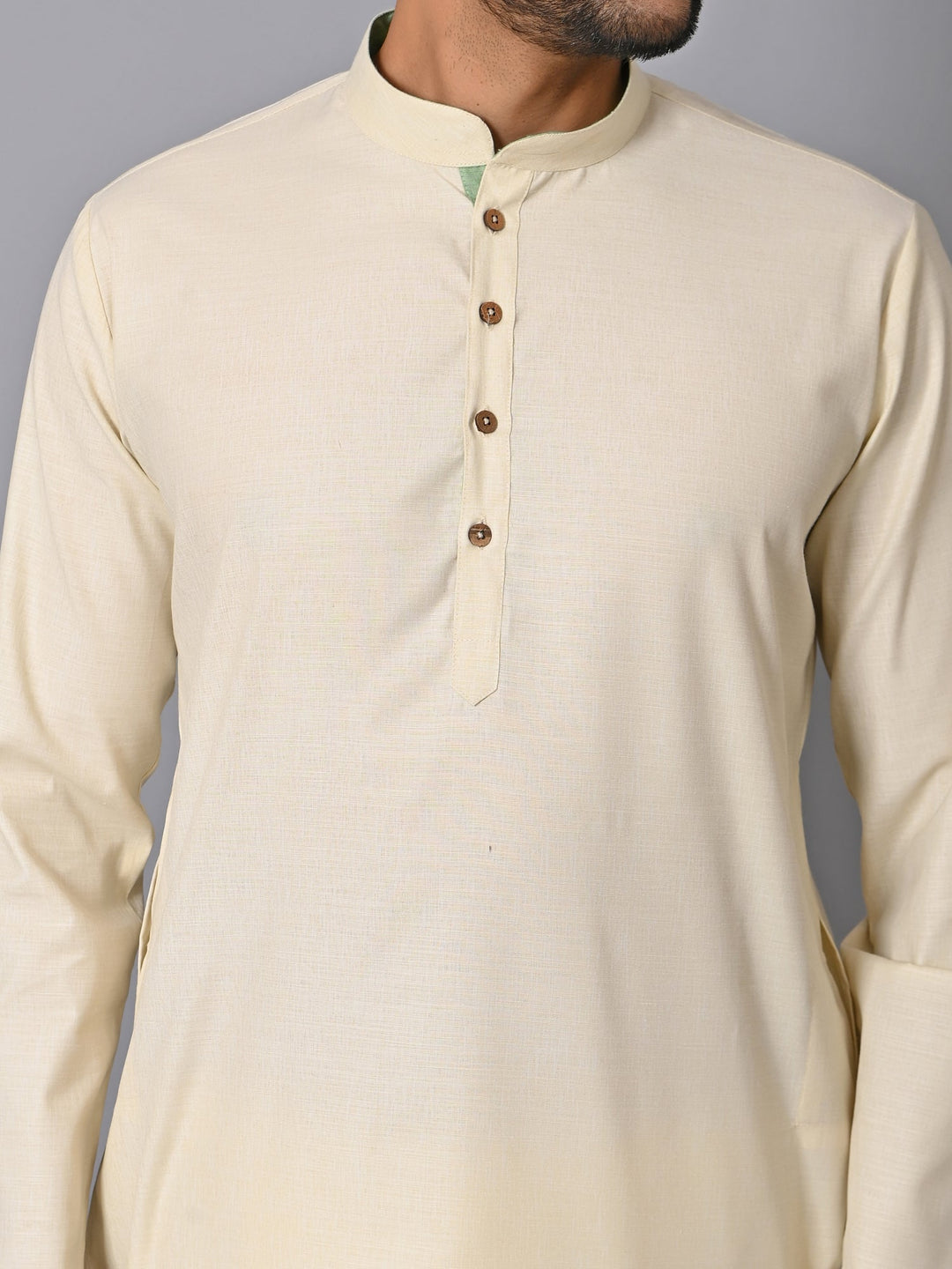 Solid Off White Kurta Set