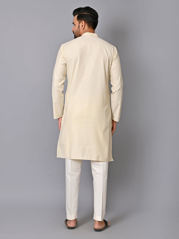 Solid Off White Kurta Set