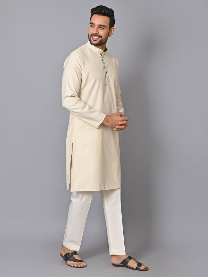 Solid Off White Kurta Set