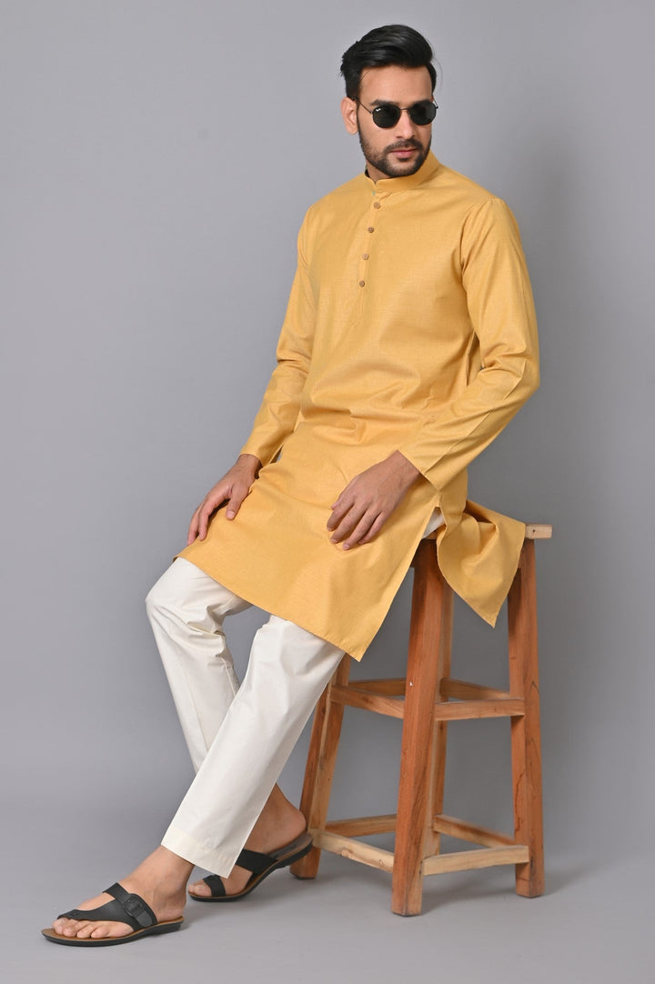 Solid Beige Kurta Set