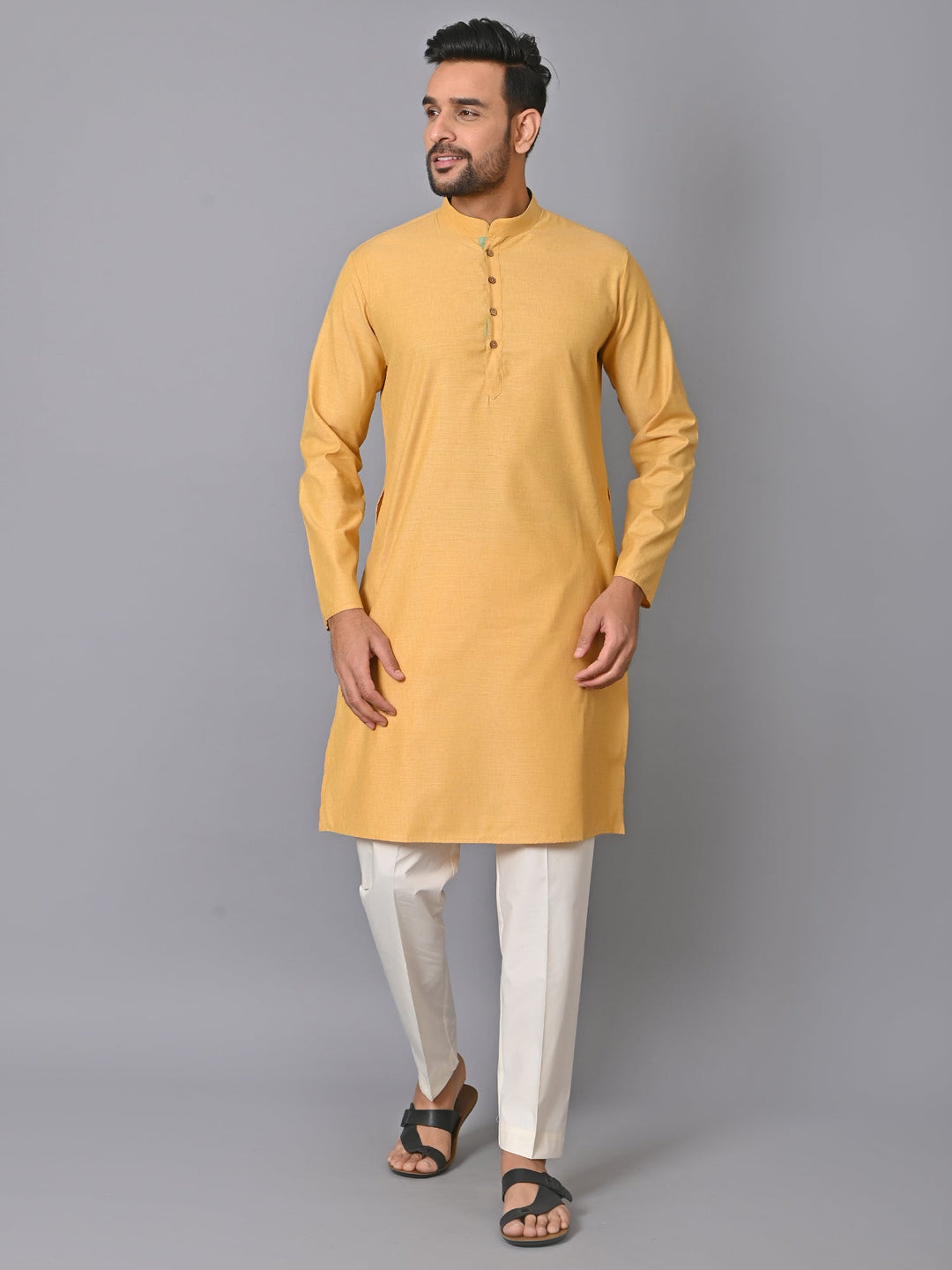 Solid Beige Kurta Set