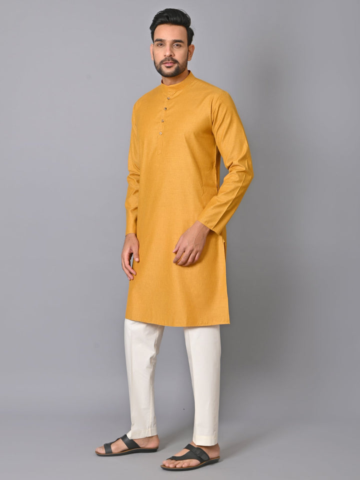 Solid Mustard Kurta Set