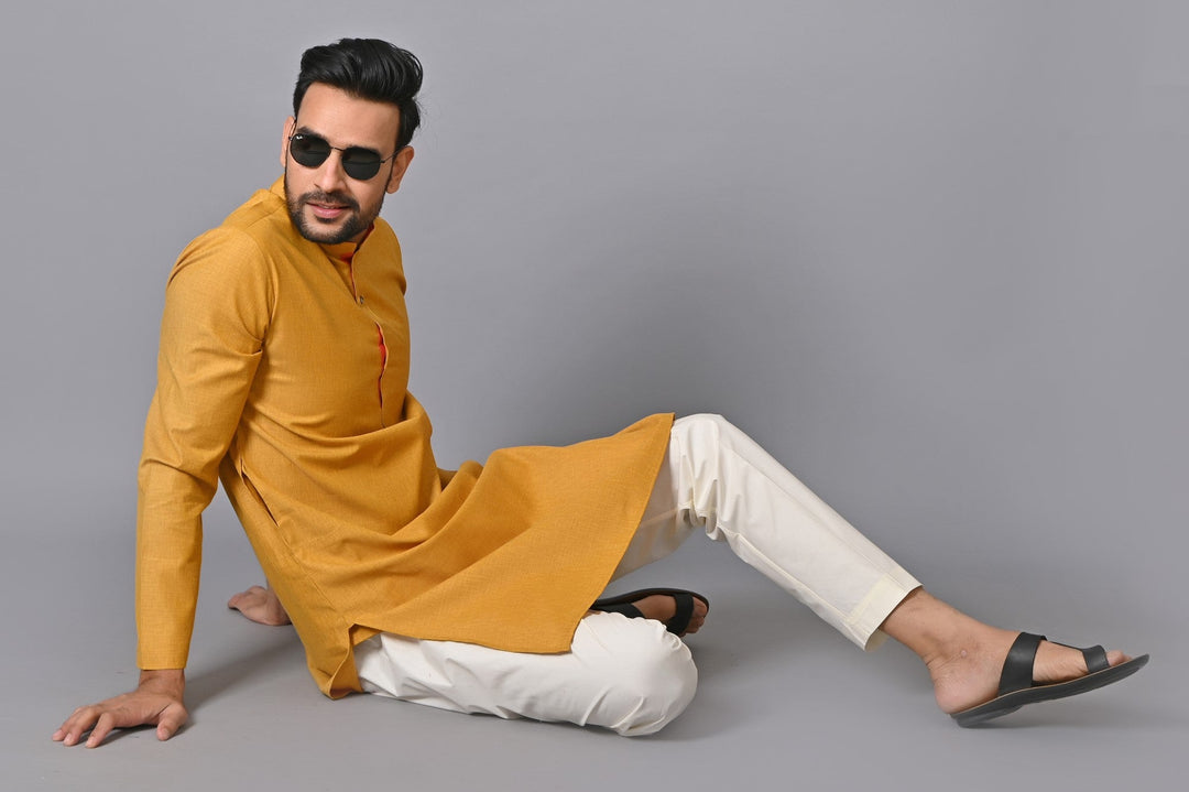 Solid Mustard Kurta Set