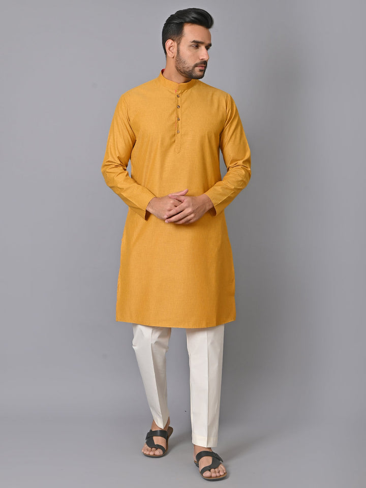 Solid Mustard Kurta Set