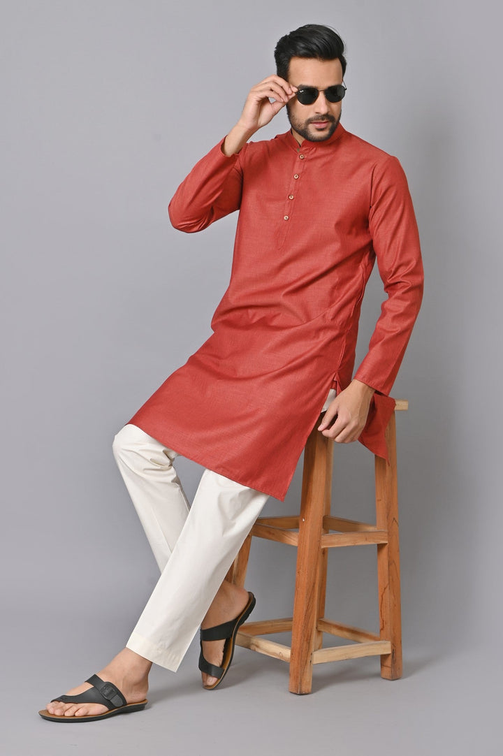 Solid Maroon Kurta Set