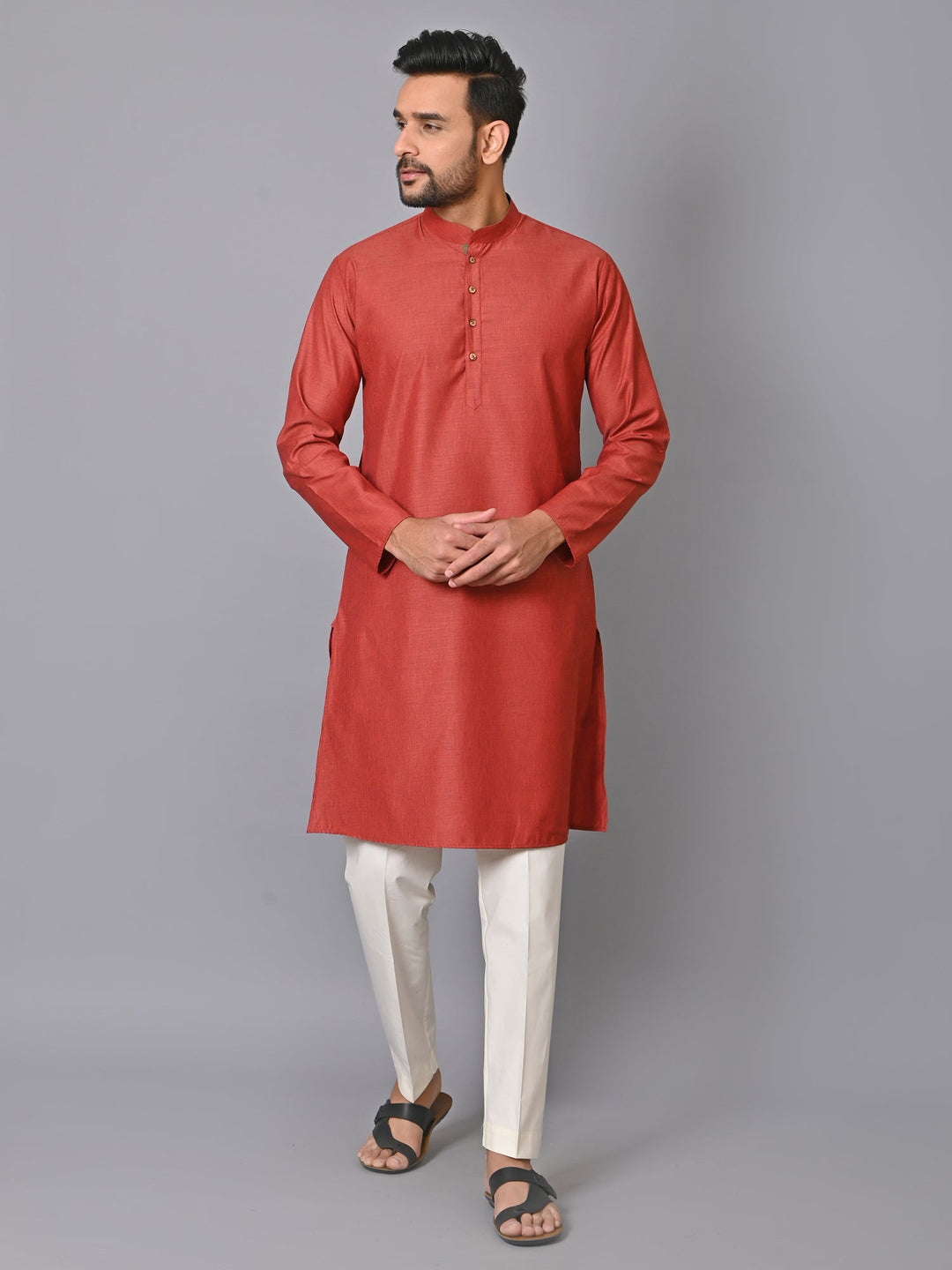 Solid Maroon Kurta Set