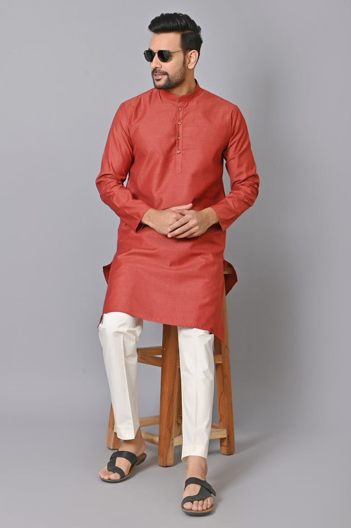 Solid Maroon Kurta Set