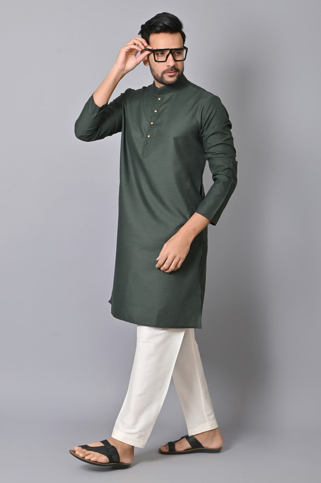 Solid Green Kurta Set