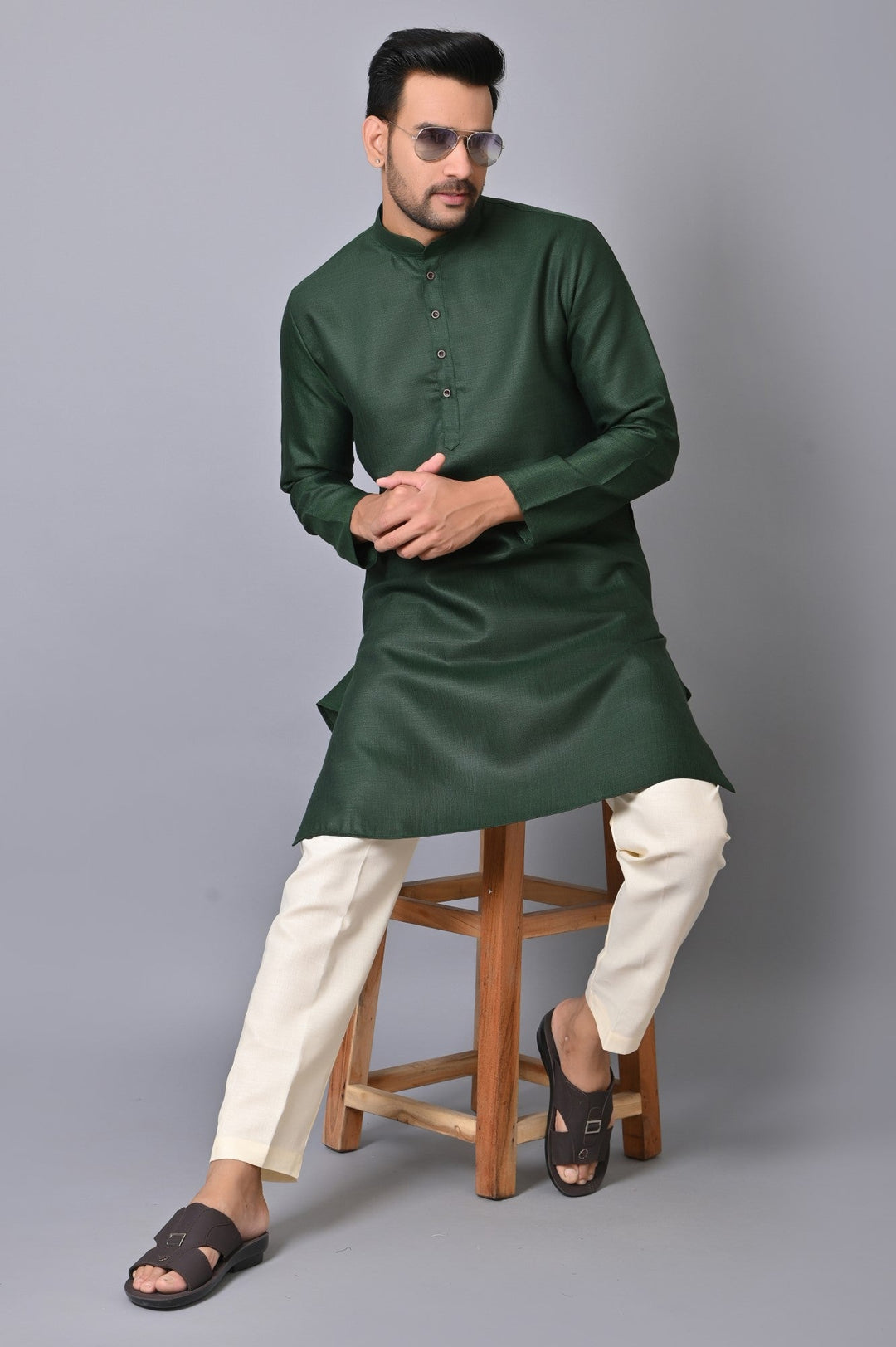 Solid Green Kurta Set
