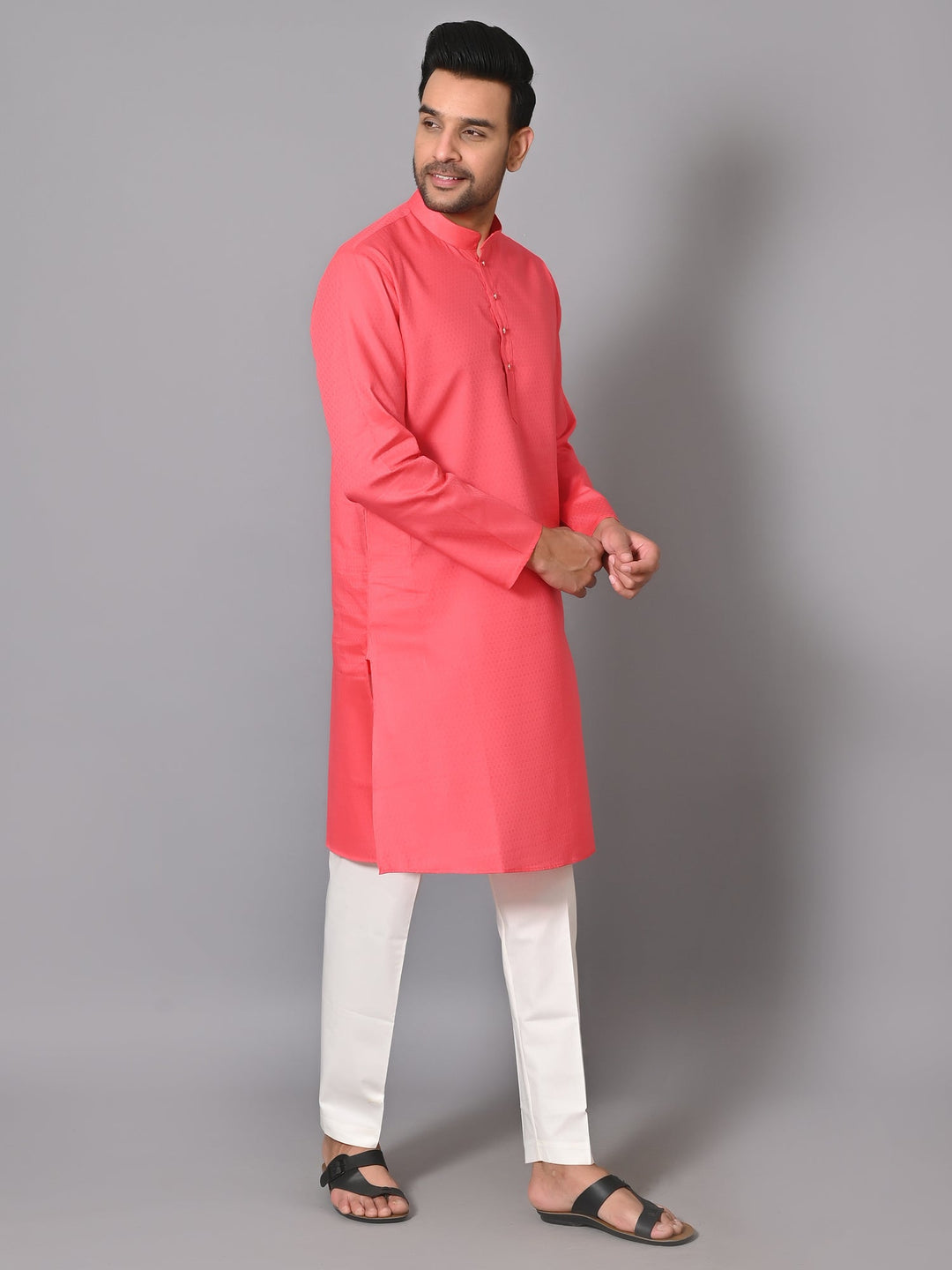 Geometric Pink Kurta Set