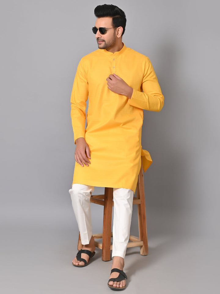 Geometric Yellow Kurta Set