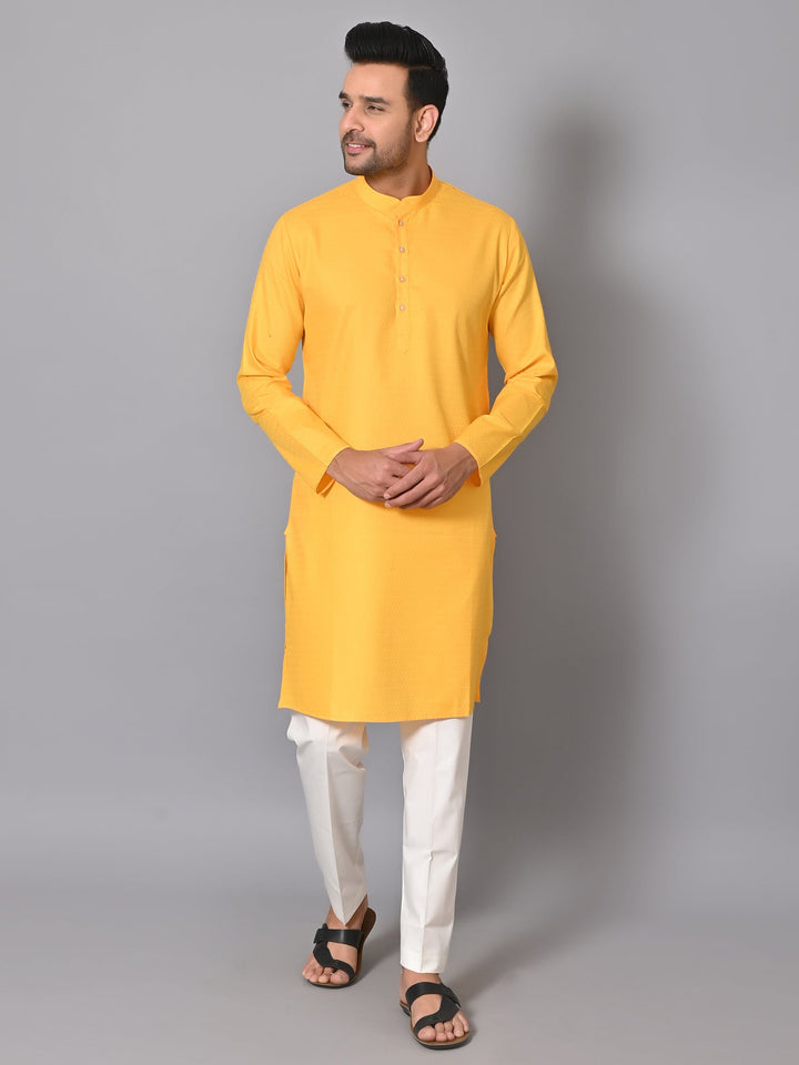 Geometric Yellow Kurta Set