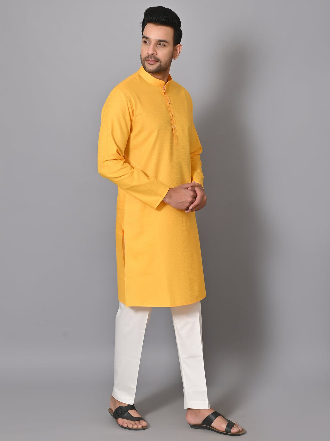 Geometric Yellow Kurta Set