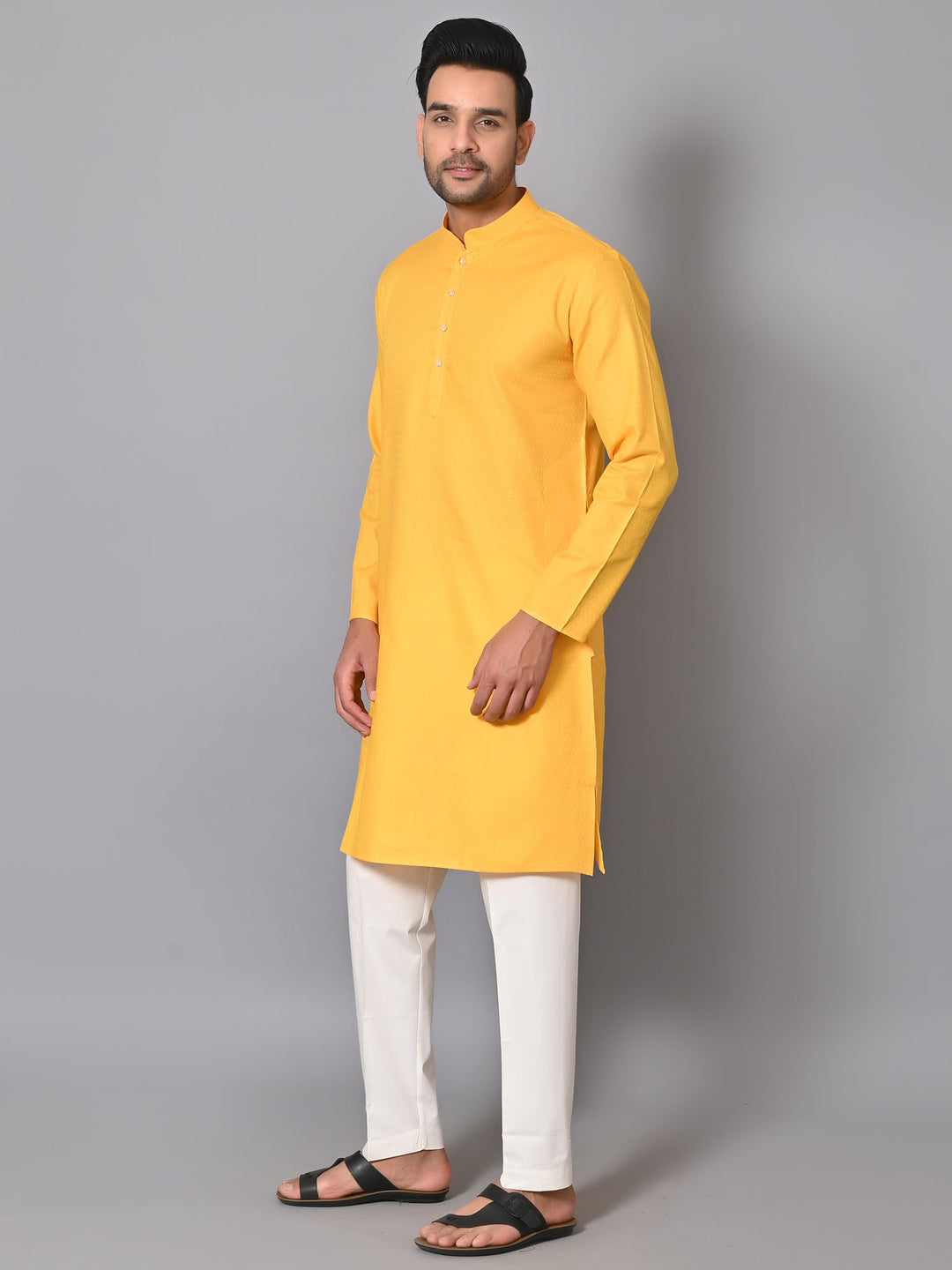 Geometric Yellow Kurta Set