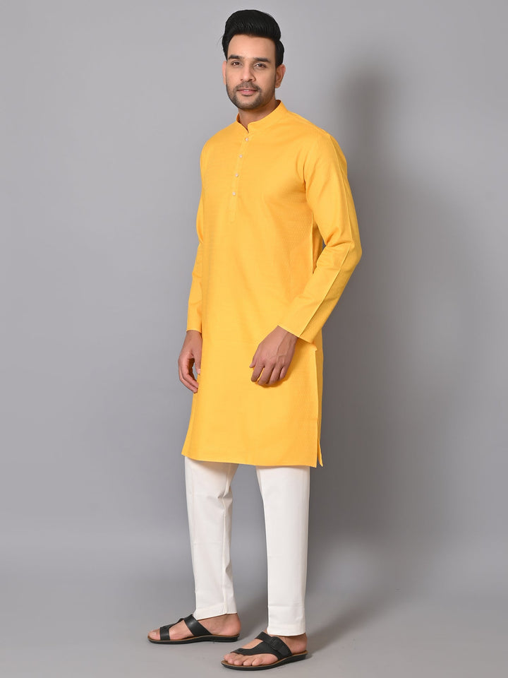 Geometric Yellow Kurta Set