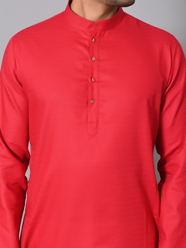 Geometric Red Kurta Set