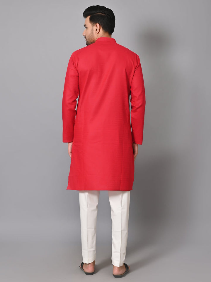 Geometric Red Kurta Set