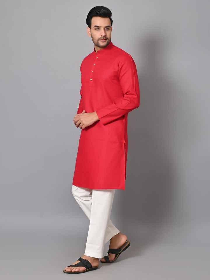 Geometric Red Kurta Set